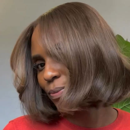 Ombre Brown Loose Wave Bob 5x5 Lace Closure Wig
