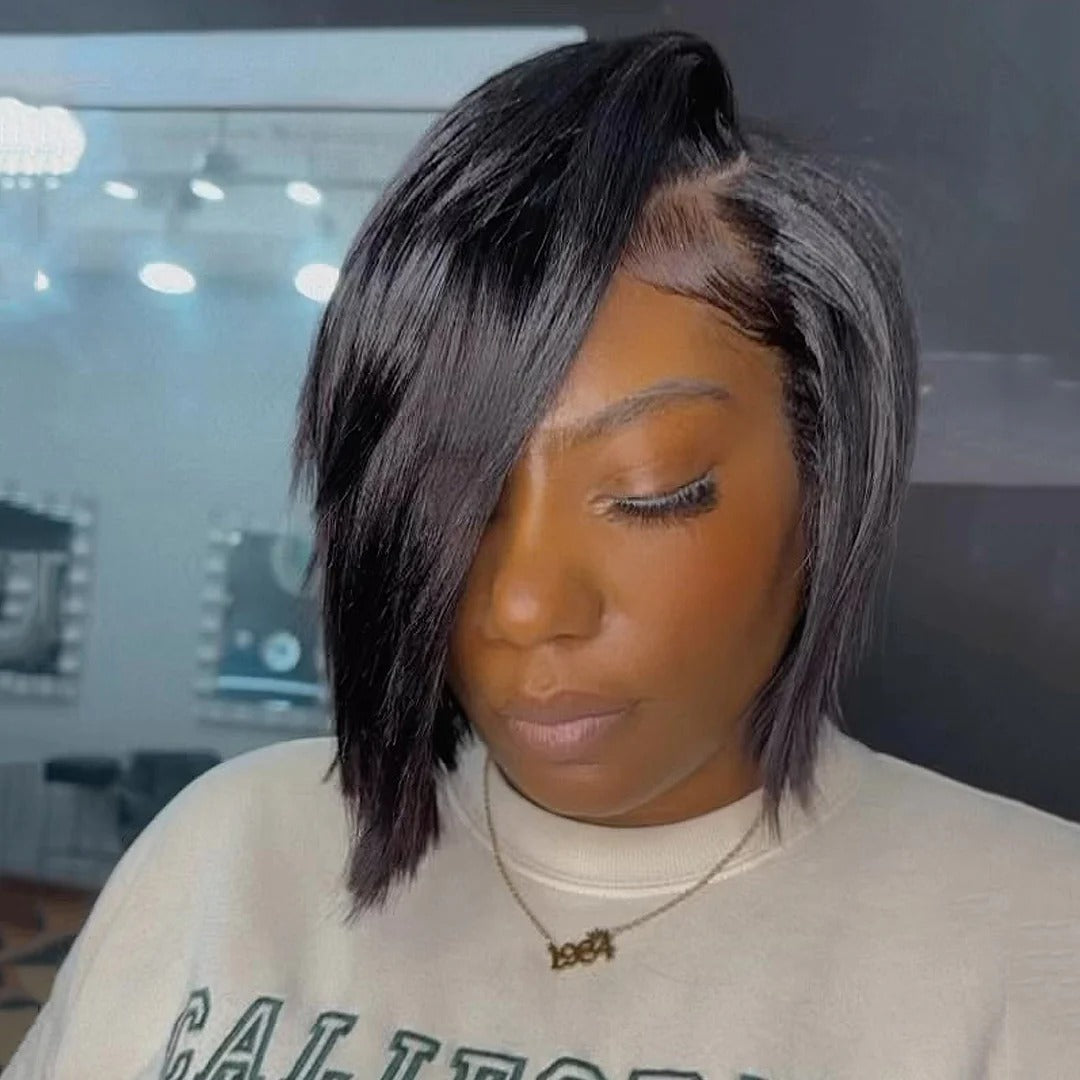 Asymmetry Long Layers Bob Side-parted 13x4 Lace Frontal Wig