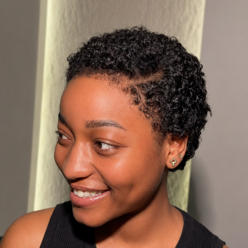 Big Chop Full Lace Afro Curly Pixie Wig With Natural 4c Edges