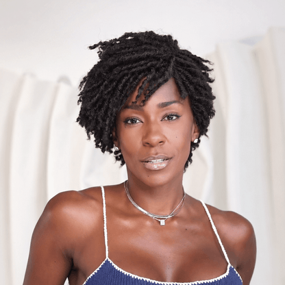 Beiginner Friendly Twisted Dread Pixie Wig with Drawstring