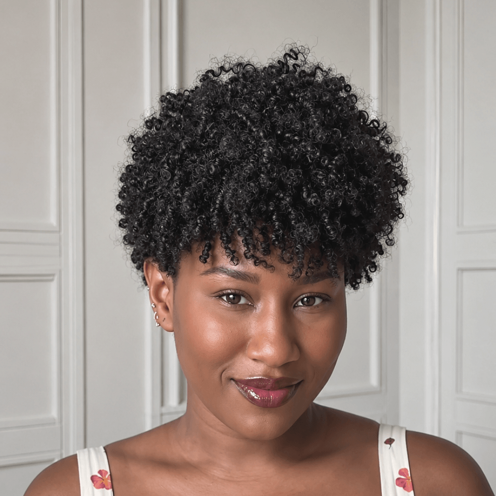 Wear & Go Mini Curly Afro Pixie Wig Human Hair