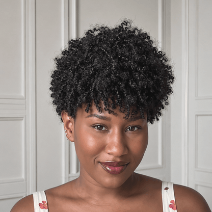 Wear & Go Mini Curly Afro Pixie Wig Human Hair
