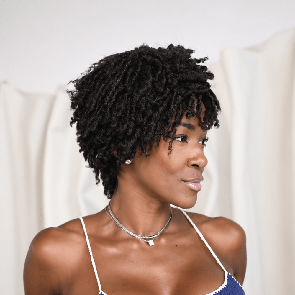 Beiginner Friendly Twisted Dread Pixie Wig with Drawstring