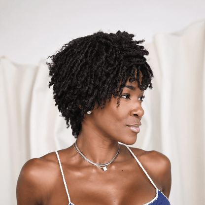 Beiginner Friendly Twisted Dread Pixie Wig with Drawstring