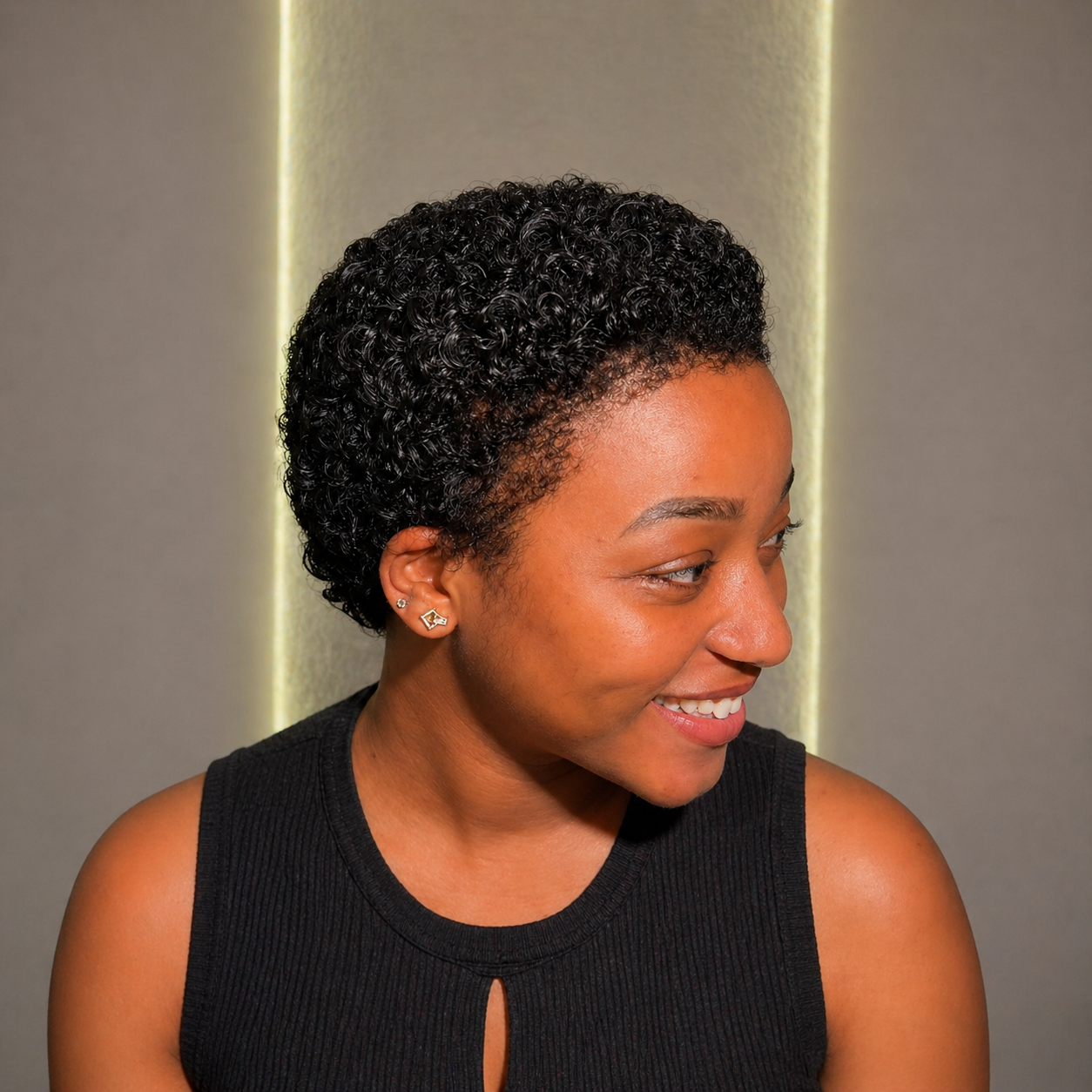 Big Chop Full Lace Afro Curly Pixie Wig With Natural 4c Edges