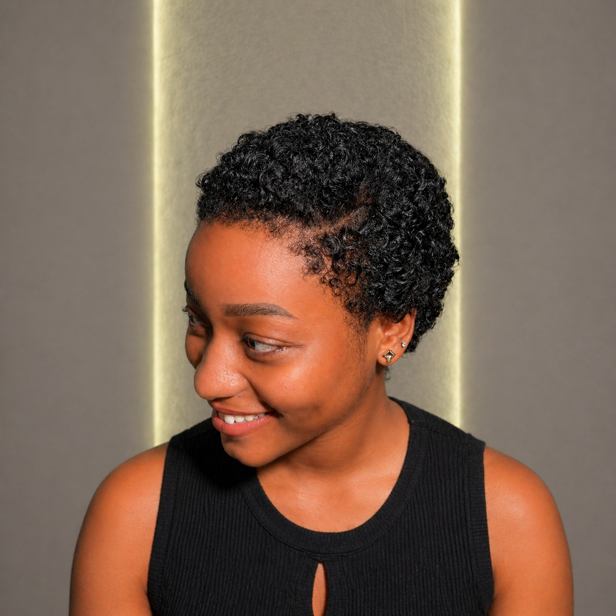 Big Chop Full Lace Afro Curly Pixie Wig With Natural 4c Edges