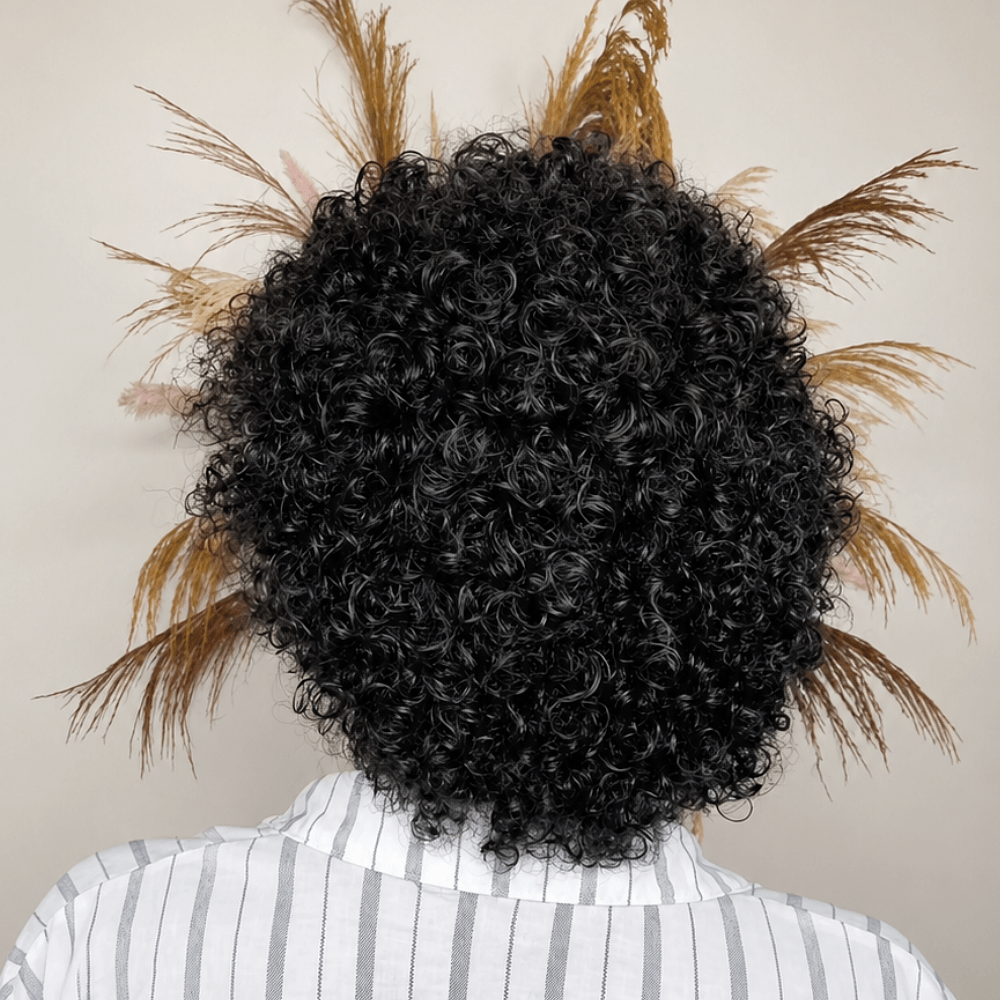 Glueless 5x5 Lace Water Curly Pixie Bob Wig with Bangs