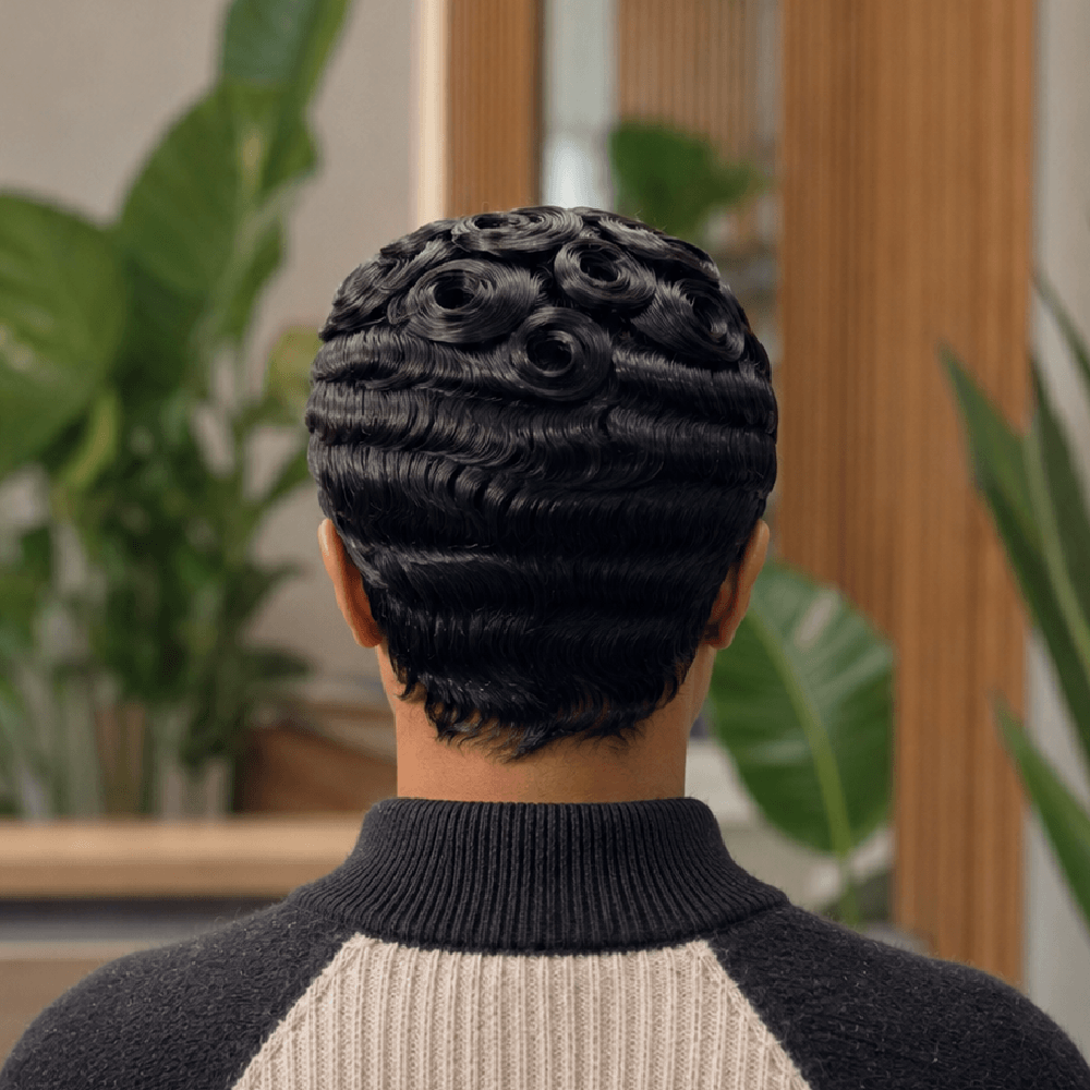 Glueless Pin Curls Pixie Cut 5×5 Right-Side Part Closure Wig