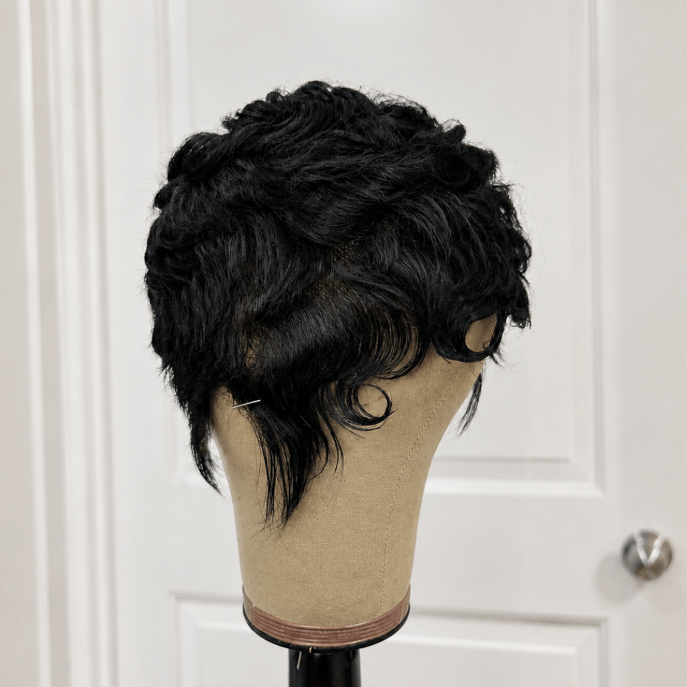 Breathable Full Lace Side Part Layered Pixie Cut Wig
