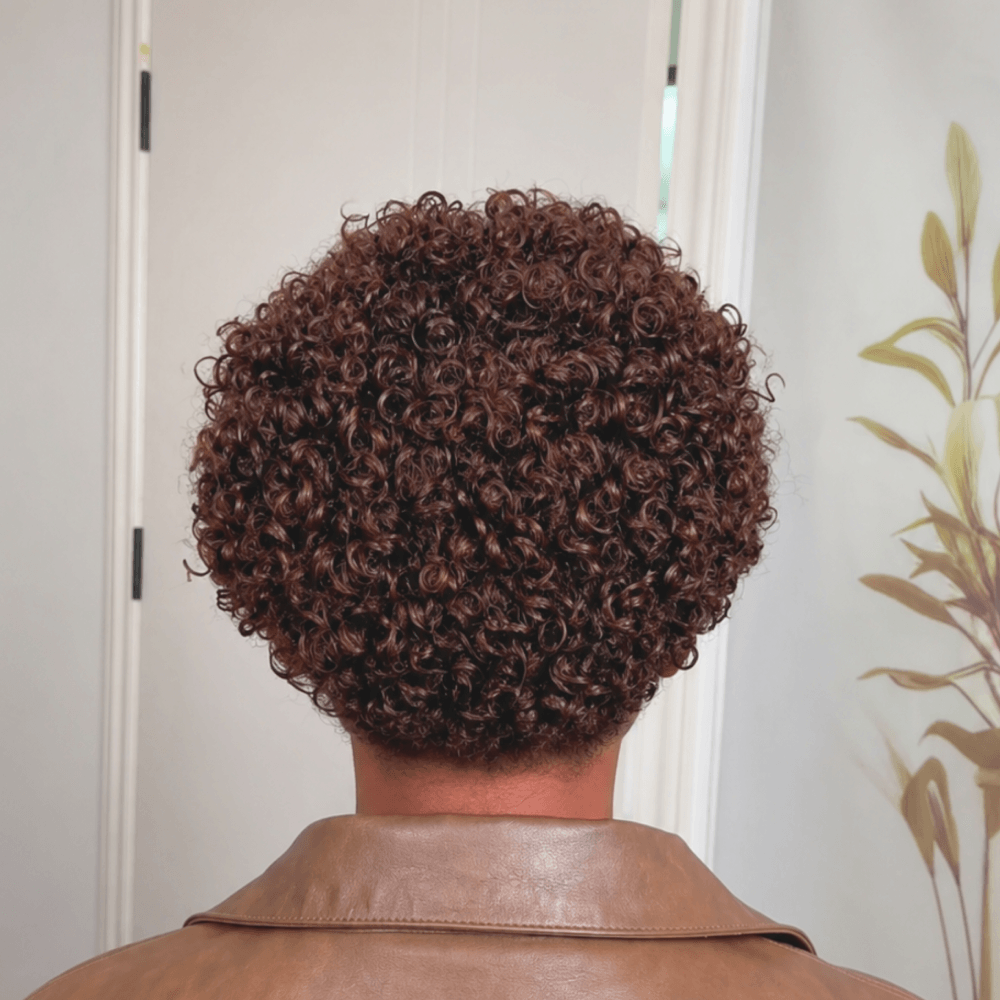 13×4 Lace Black & Brown Short Curly Pixie Wig With Drawstring