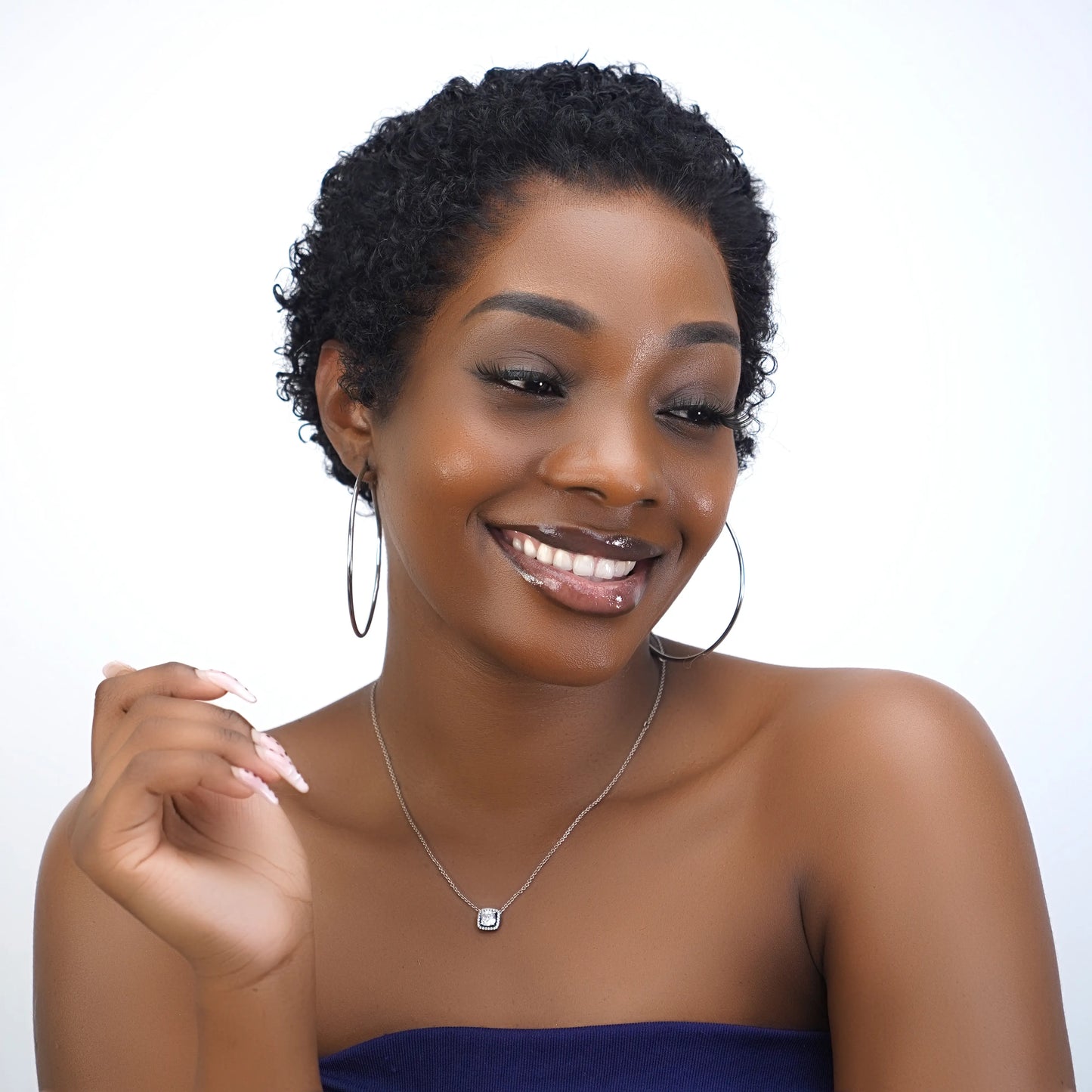Buttery Soft 13×4 Lace Natural Black 4C Curly Pixie Wig