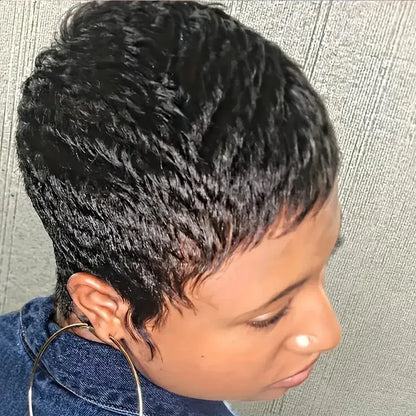Full Lace Short Pixie Cut Glueless 100% human Hair Wig