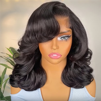 Pre-Styled Body Wave Short Bob Wig Transparent Lace Wigs