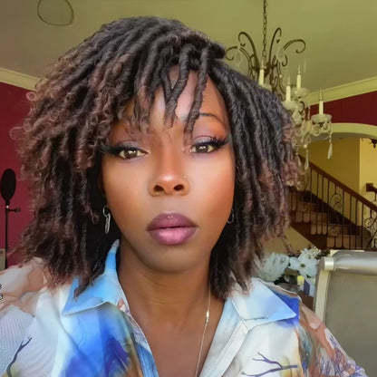 Full Lace Afro Dreadlock Short Curly Bob Wig