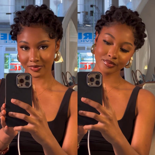 Full Lace Finger Curly Short Pixie Cut Human Hair Wig
