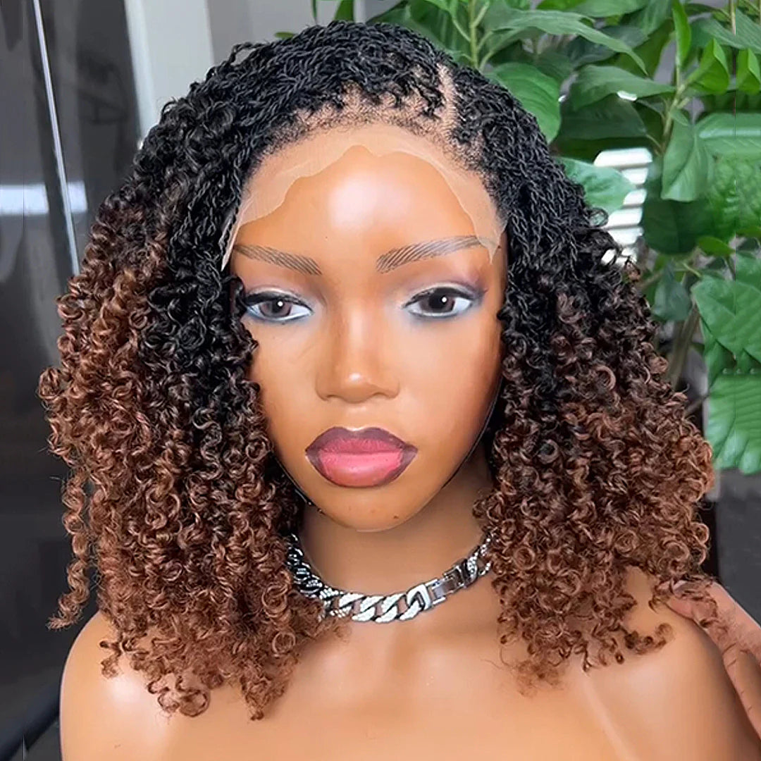 Ombre Brown HD Full Lace Yanky Twists Invisi Drawstring Wig