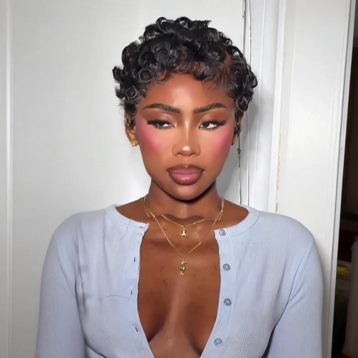 Full Lace Natural Hairline Finger Wave Pixie Cut Wig