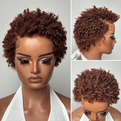9x4 Lace Short Twisted Afro Dread Curly Wig Human Hair