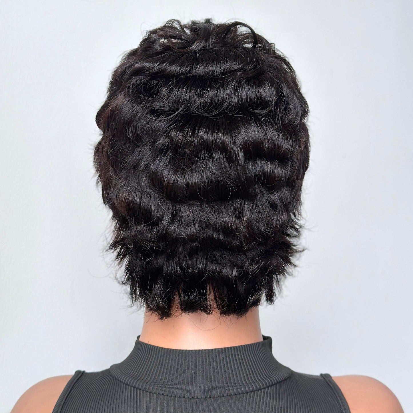 Wear & Go Natural Black 90s Bixie Short Wavy Wig