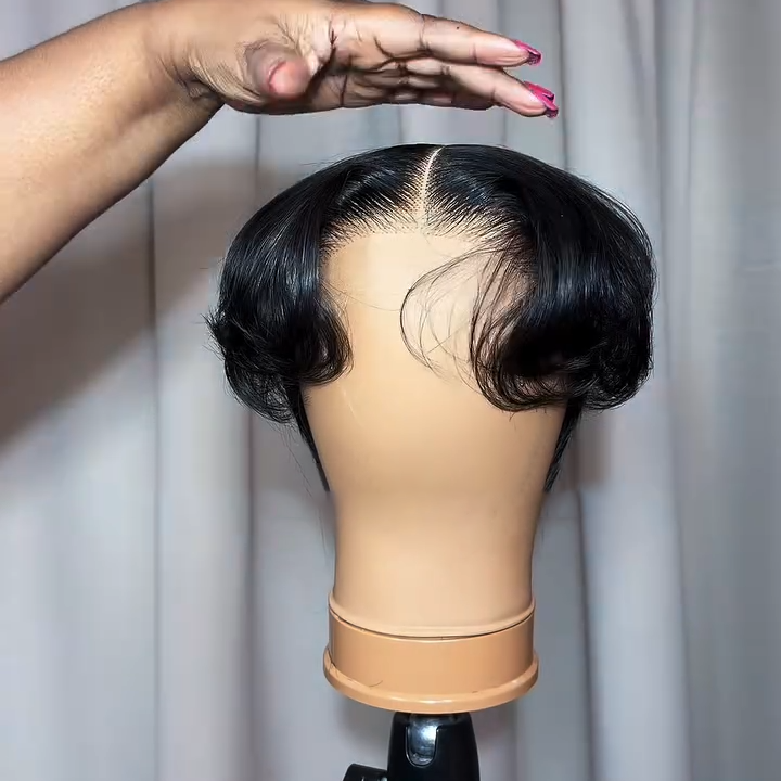 Boss Lady Mid Part Layered Pixie Cut Wig With Bangs
