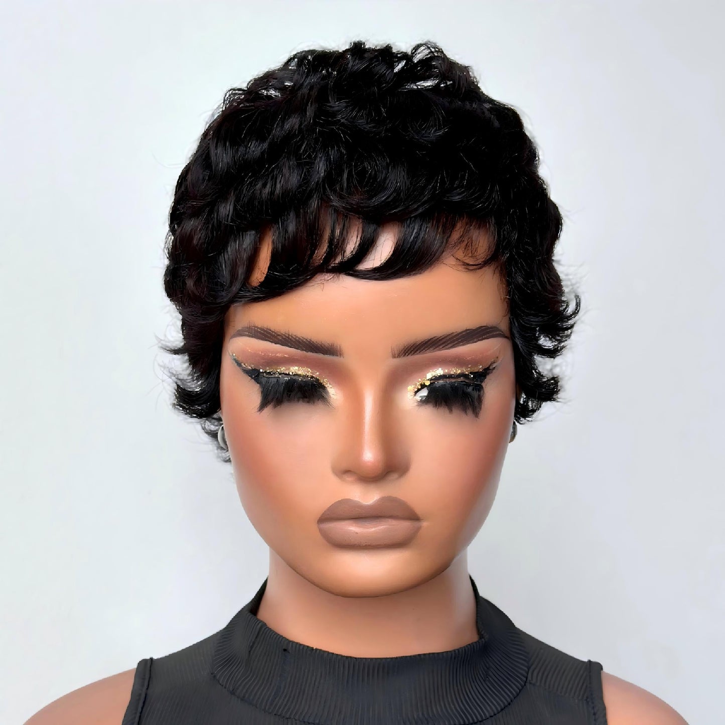 Wear & Go Natural Black 90s Bixie Short Wavy Wig