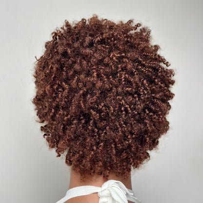 9x4 Lace Short Twisted Afro Dread Curly Wig Human Hair