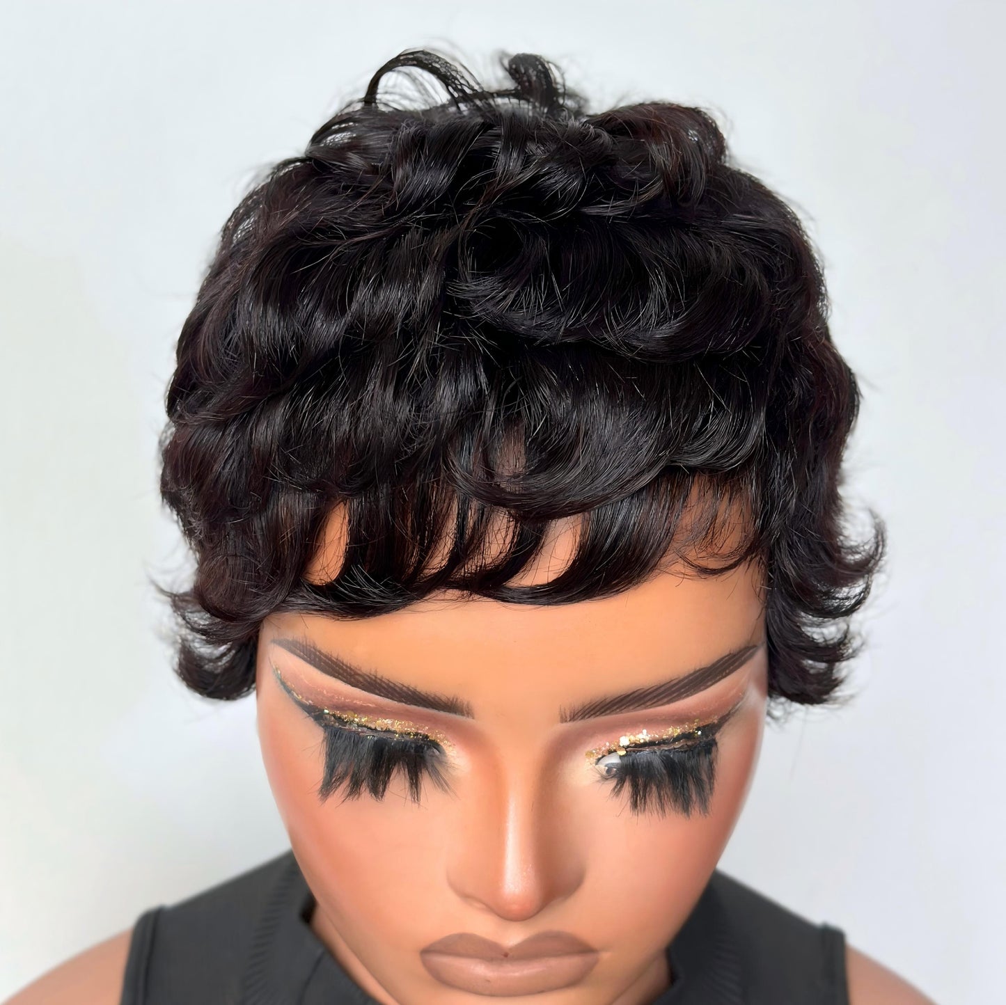 Wear & Go Natural Black 90s Bixie Short Wavy Wig