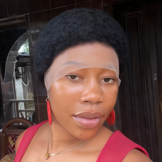 Full Lace Natural Black Afro Kinky Low Cut Glueless Pixie Wig