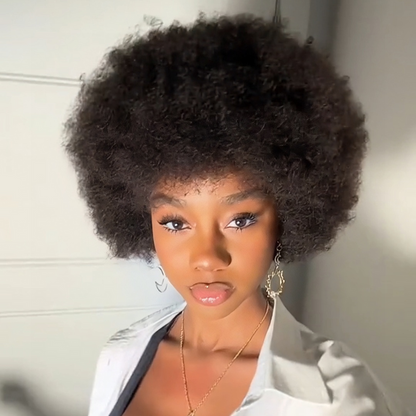 Voluminous Afro Kinky Curly 13x4 Lace Frontal Wig