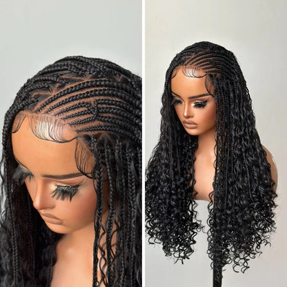 Full Lace Long Cornrows Braids With Invisi Drawstring Wig