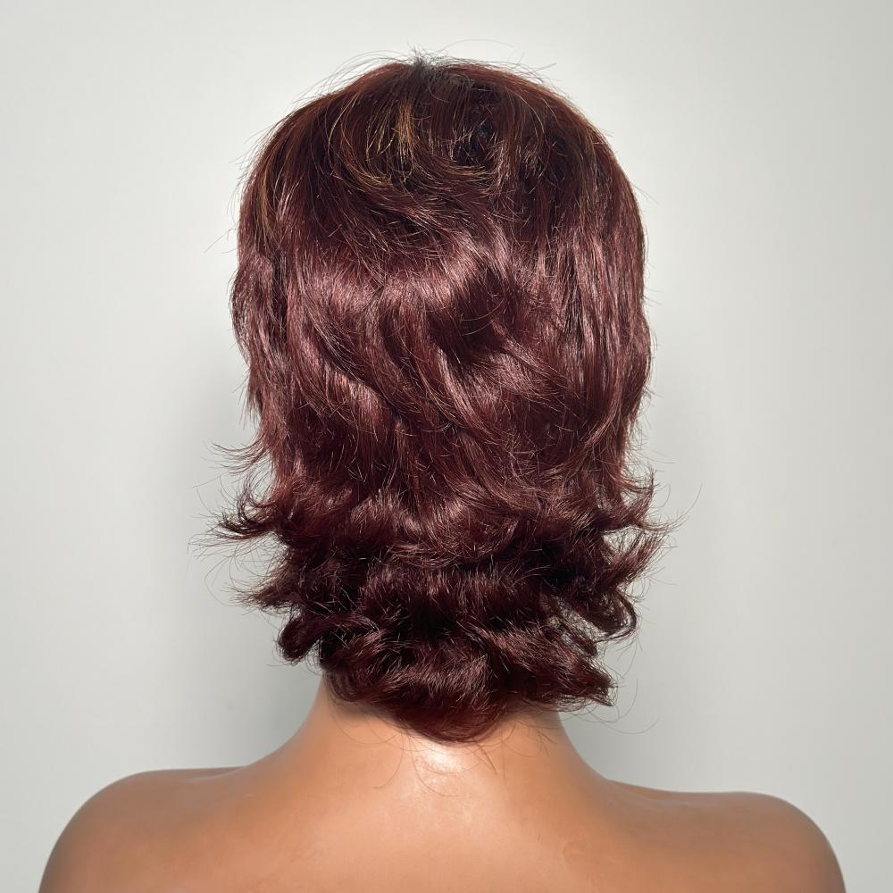 Glueless Layered Shaggy Wolf Cut Pixie Wig With Bangs