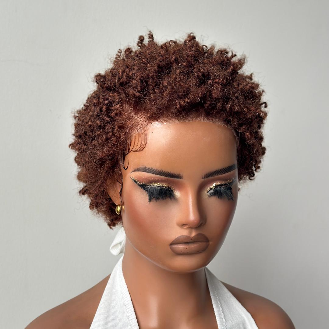 9x4 Lace Short Twisted Afro Dread Curly Wig Human Hair