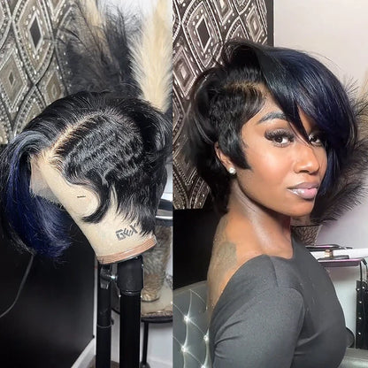 Coracrown Natural Realistic Full Lace Glueless Side Parted Bob Wig