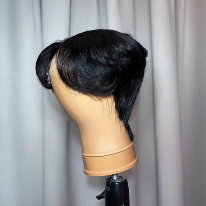 Boss Lady Mid Part Layered Pixie Cut Wig With Bangs