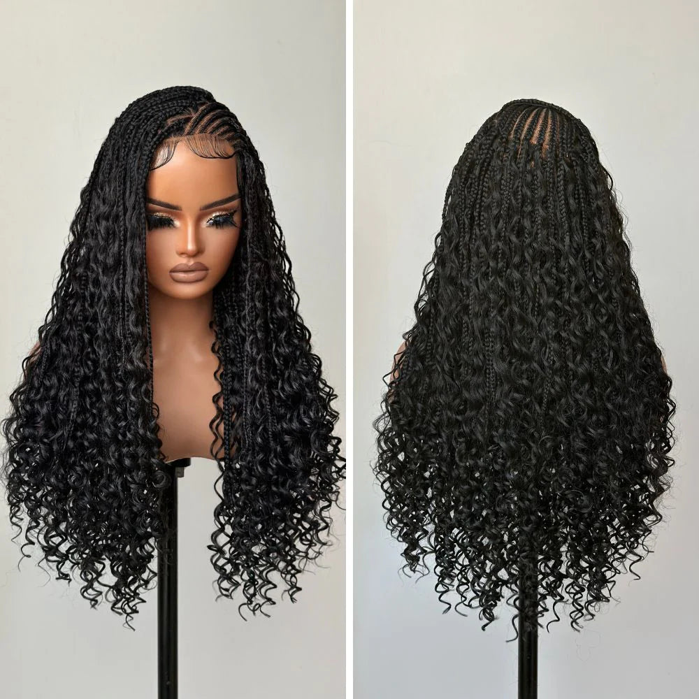 Full Lace Long Cornrows Braids With Invisi Drawstring Wig