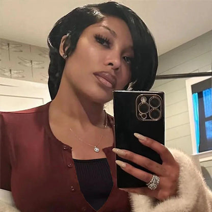 Coracrown Natural Realistic Full Lace Glueless Side Parted Bob Wig