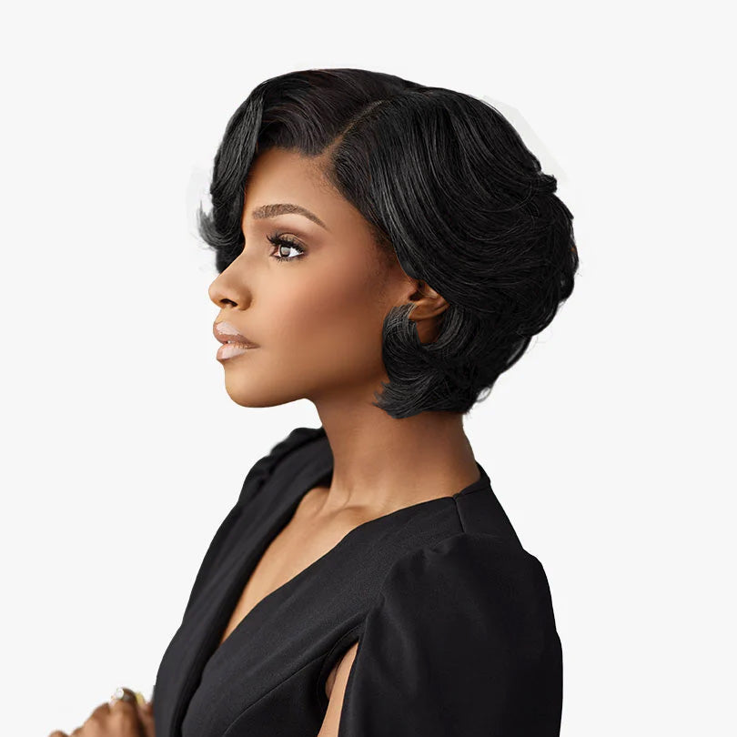 Natural Black Layered Cut Bob 13x4 Lace Frontal Wig