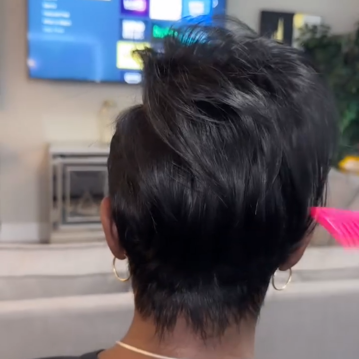 Full Lace Side Parted Layered Cut Wig With Bang