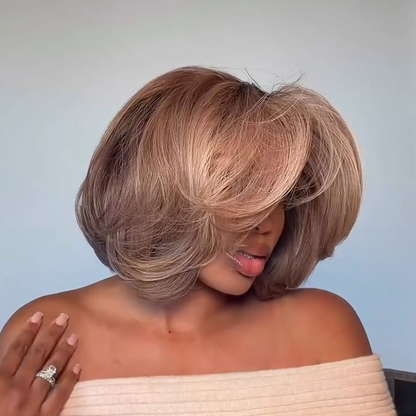 613 Ash Blonde Highlights Wifey Cut Bob