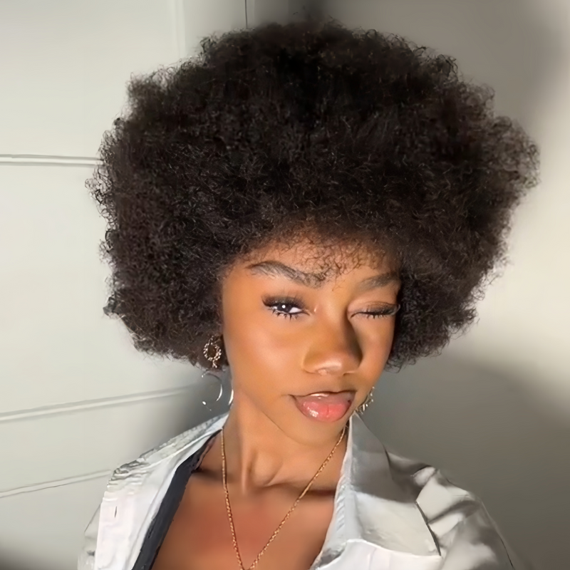 Voluminous Afro Kinky Curly 13x4 Lace Frontal Wig