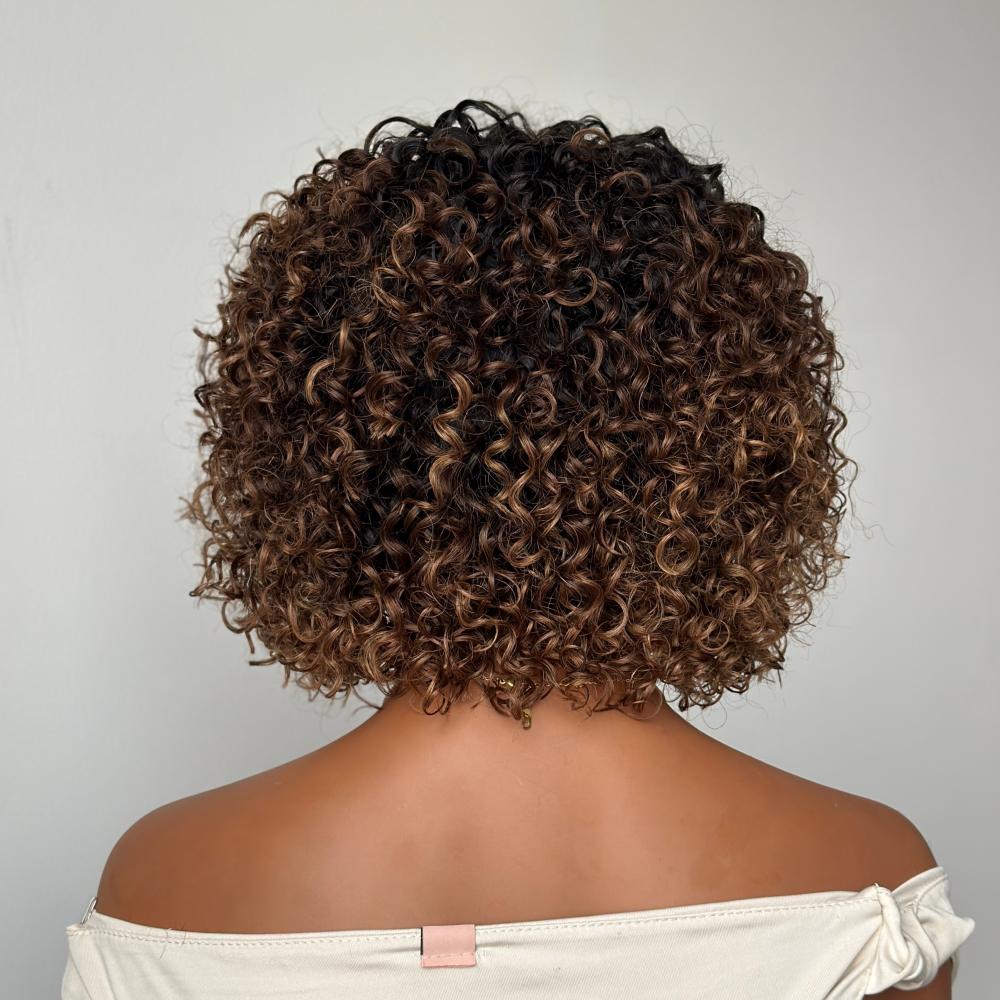 Wear & Go Ombre Dark Golden Blonde Brazilian Curly Wig