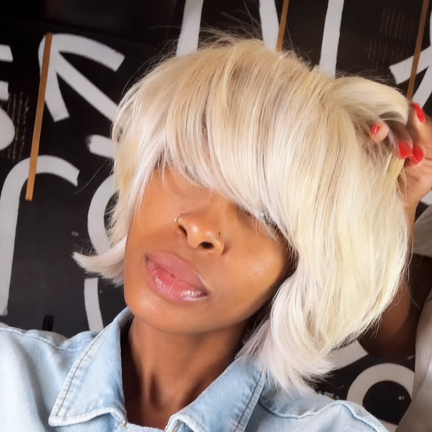 13x4 Lace Frontal 613 Blonde Bob Wig With Fringe Bangs Bob