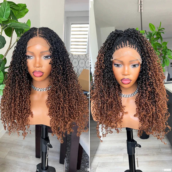 Ombre Brown HD Full Lace Yanky Twists Invisi Drawstring Wig