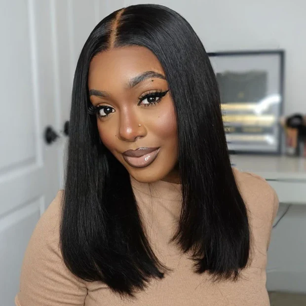 Put on & Go Natural Straight Bob 5x5 Closure Lace Wig