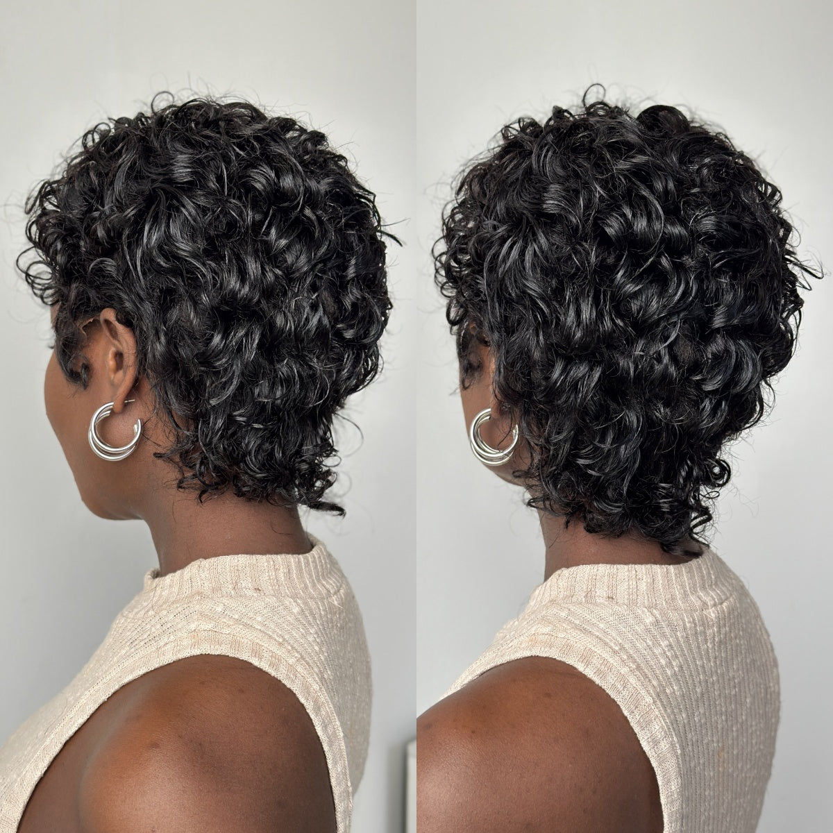 Full Lace Short Curly Pixie Cut Glueless Human Hair Wig