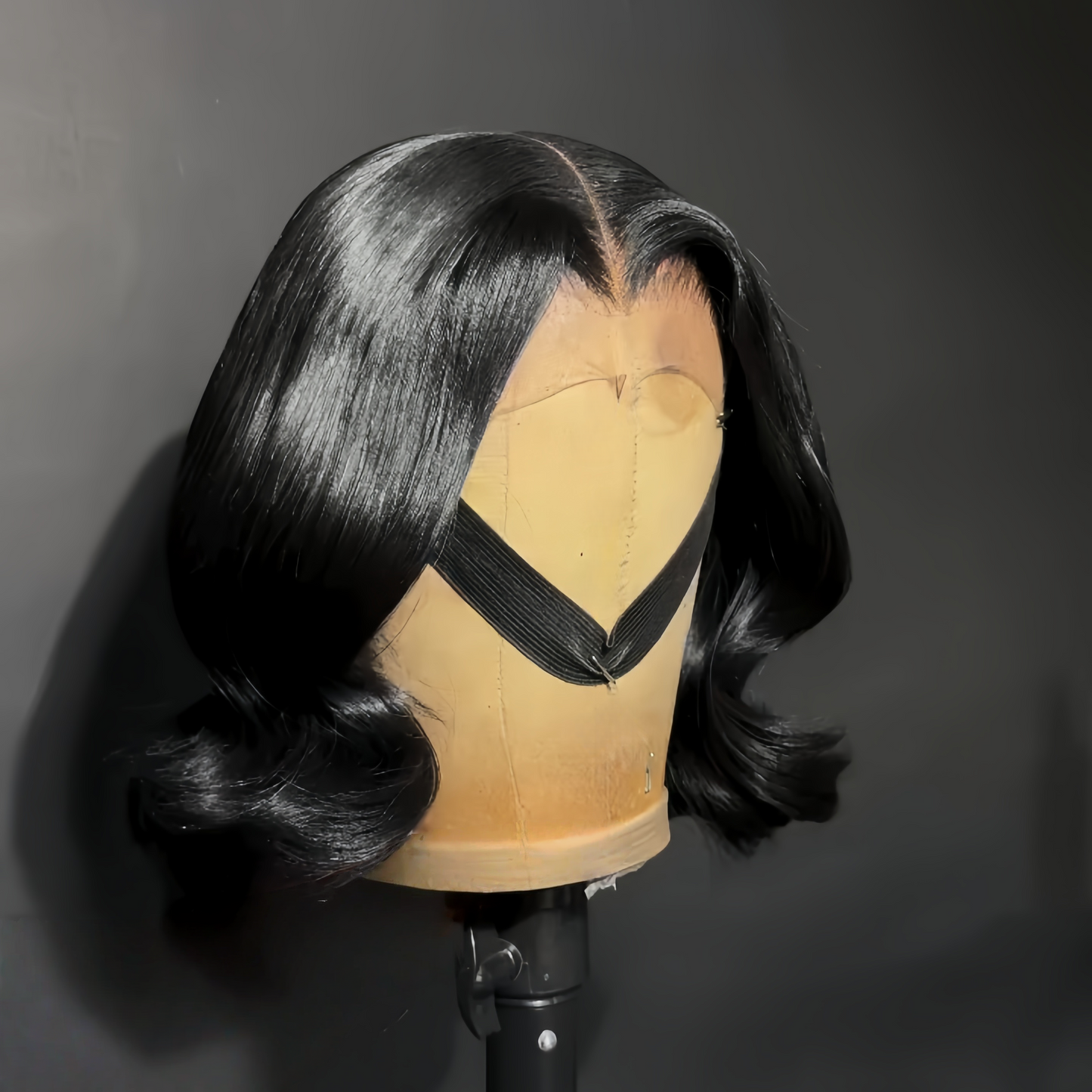 Natural Black Body Wave Bob 5x5 Lace Closure Wig 100% Human Hair
