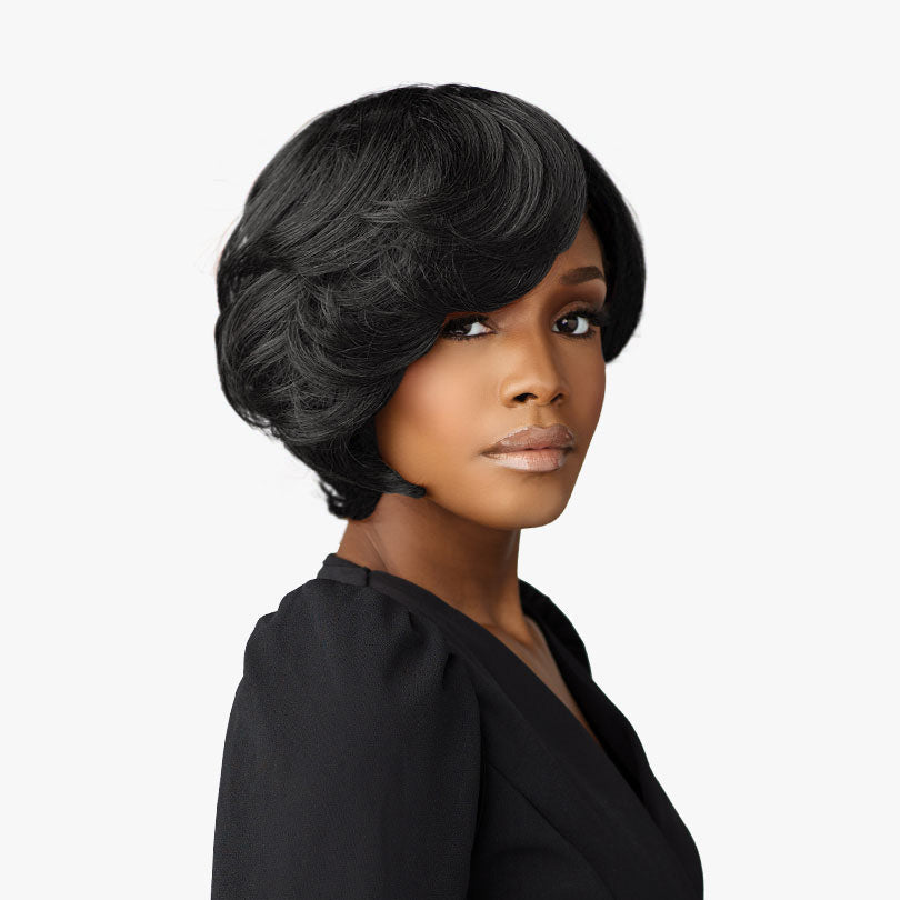 Natural Black Layered Cut Bob 13x4 Lace Frontal Wig