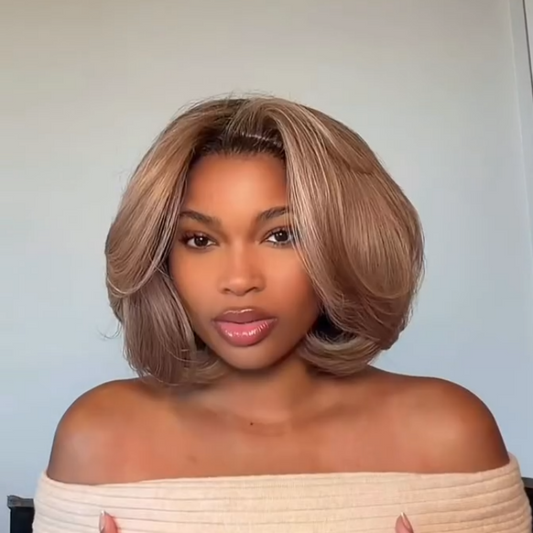 613 Ash Blonde Highlights Wifey Cut Bob