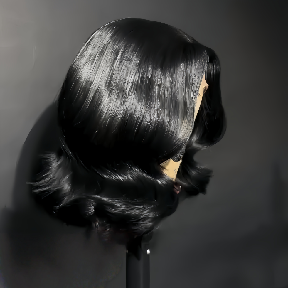 Natural Black Body Wave Bob 5x5 Lace Closure Wig 100% Human Hair