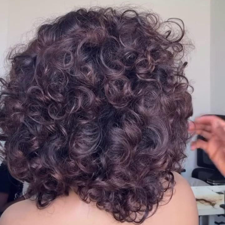 Put On & Go Voluminous Breeny Brown Curly Bob Wig With Bangs